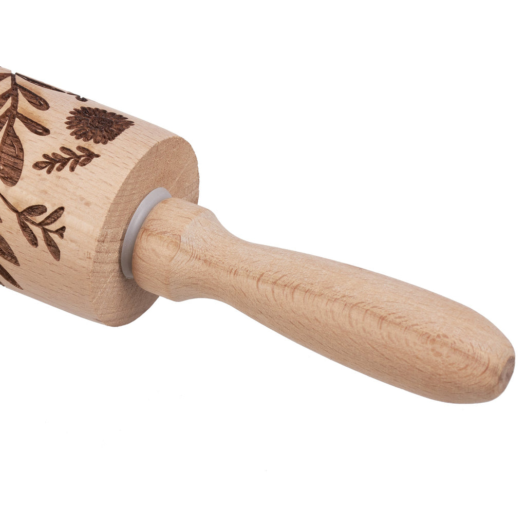 Floral Embossed Rolling Pin | Bees and Florals Design Baking Tools |
