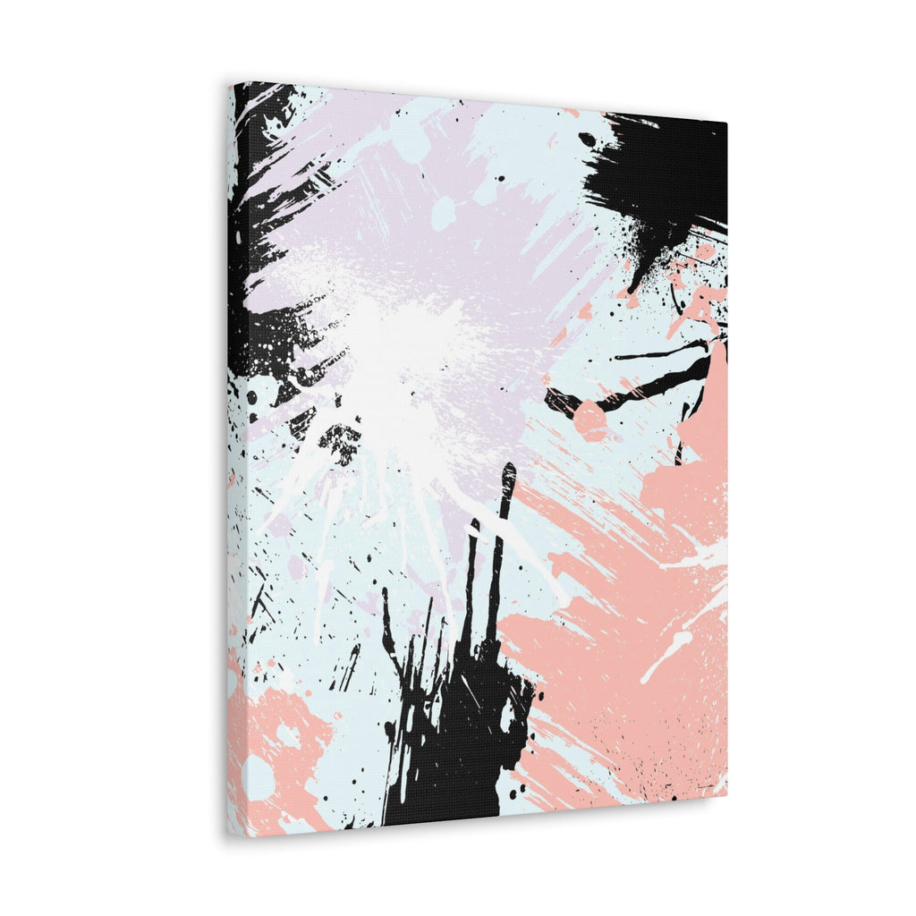 Wall Art Decor - Canvas Print Artwork - Pink Black Abstract Pattern