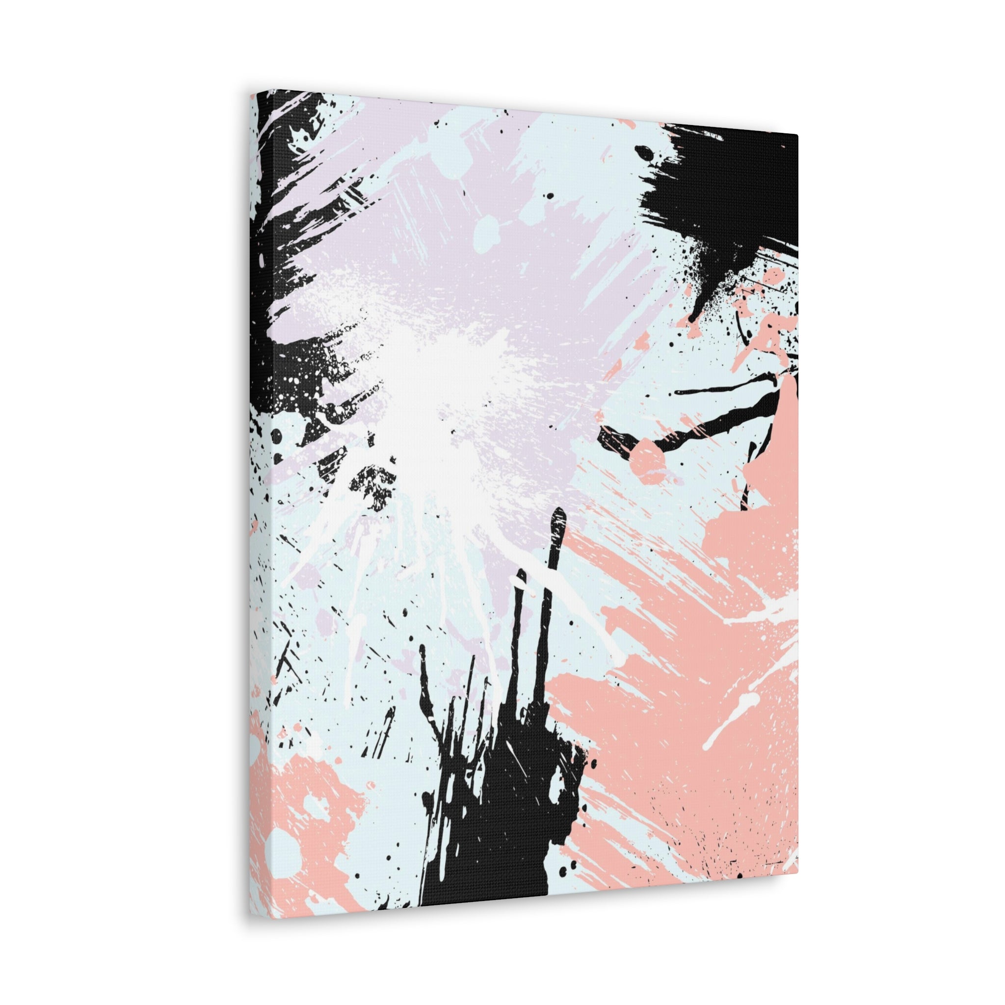 Wall Art Decor - Canvas Print Artwork - Pink Black Abstract Pattern