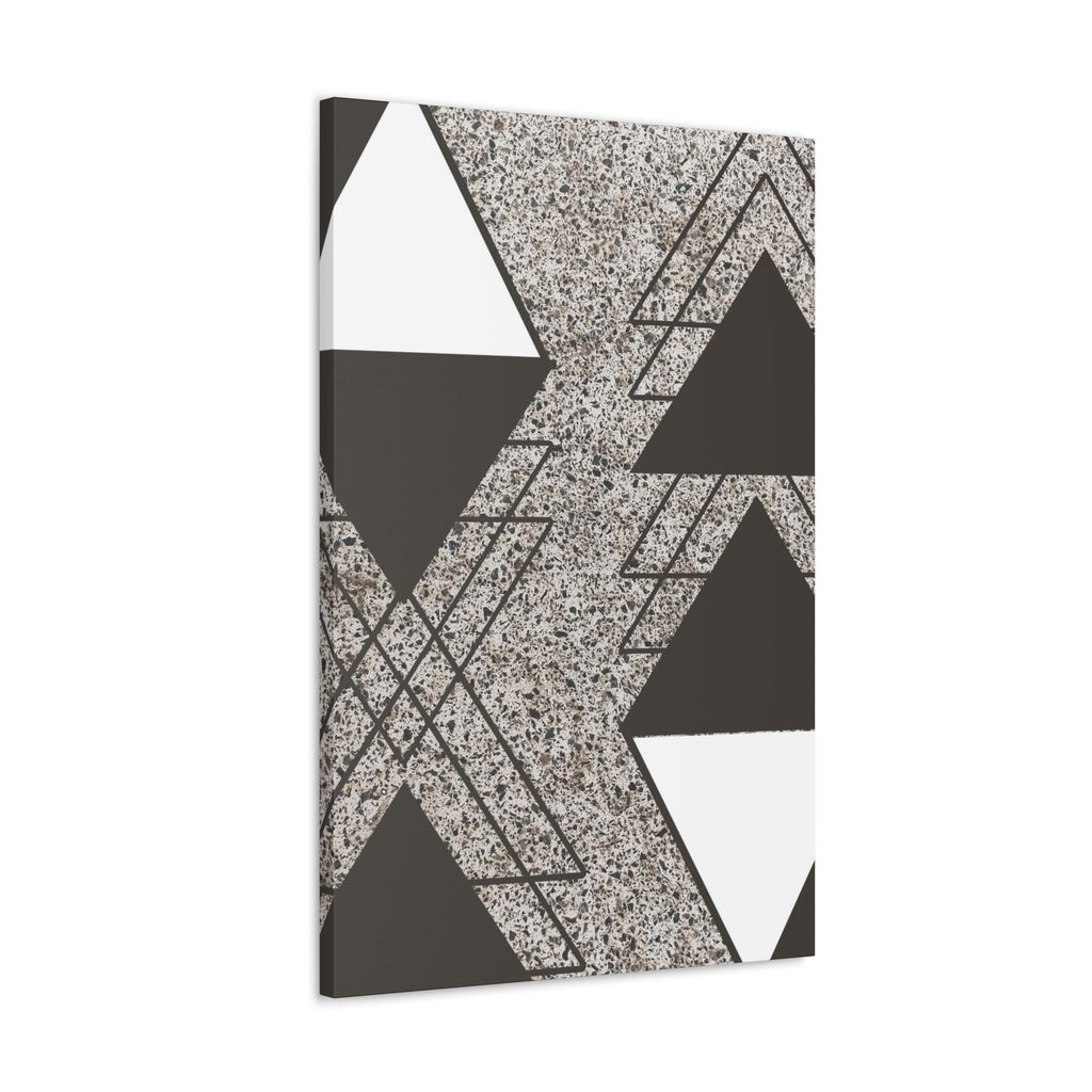 Wall Art Decor - Canvas Print Artwork - Brown and White Triangular