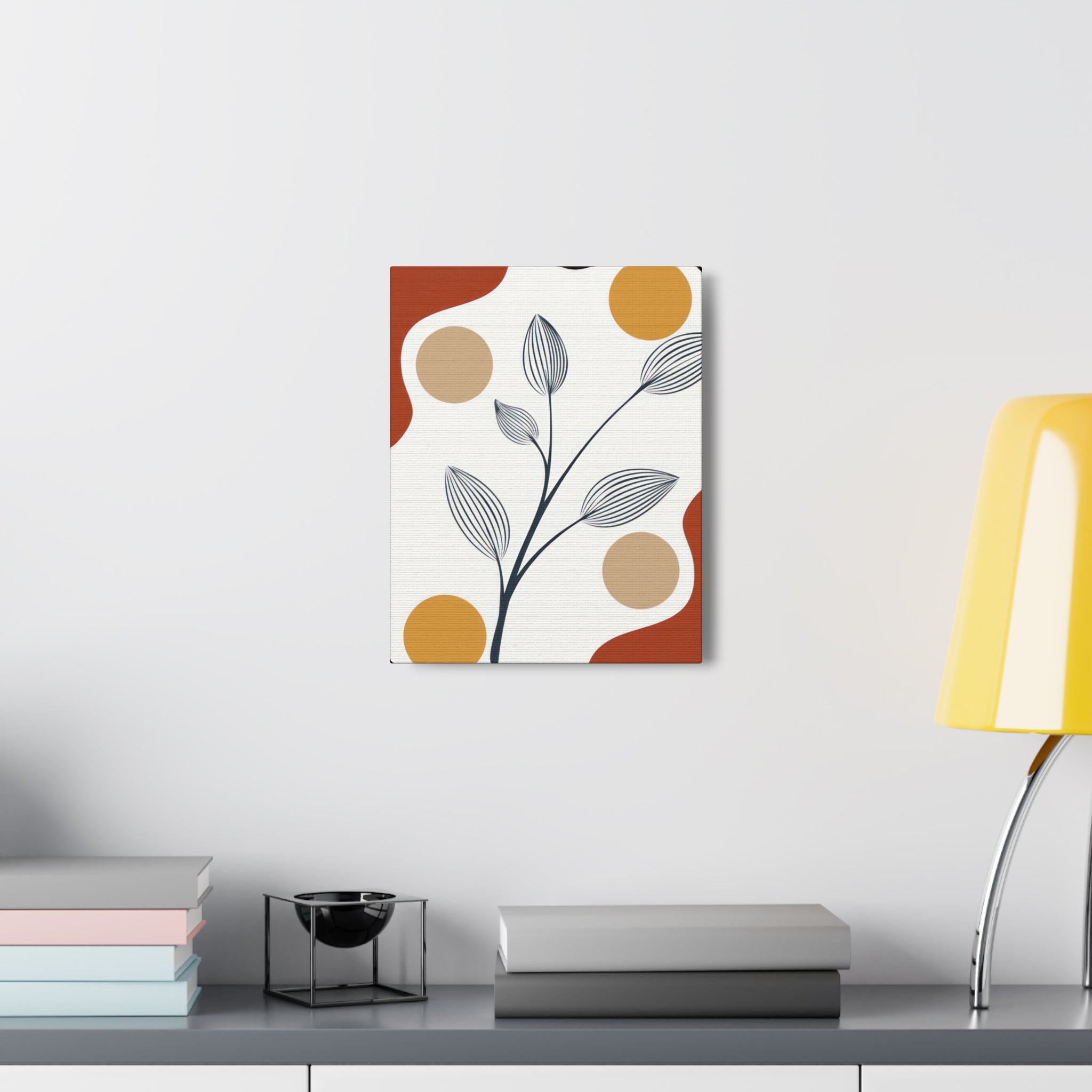 Wall Art Decor - Canvas Print Artwork - Floral Line Art Design