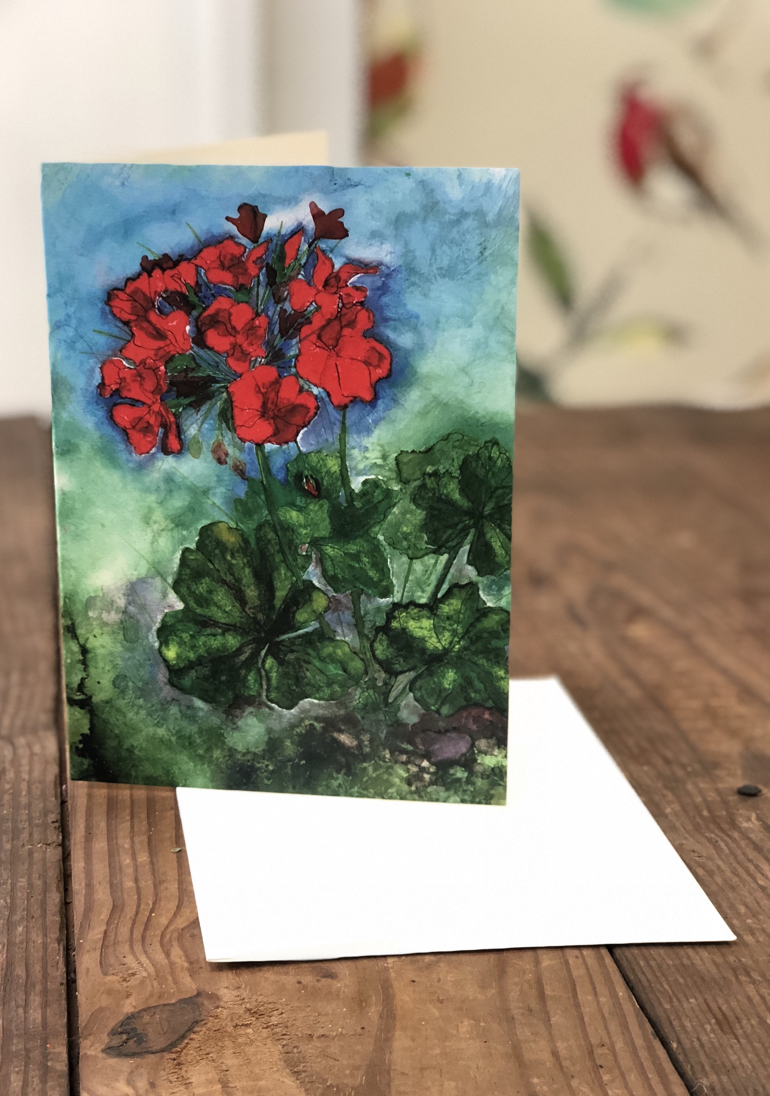 Geraniums : Greeting Card