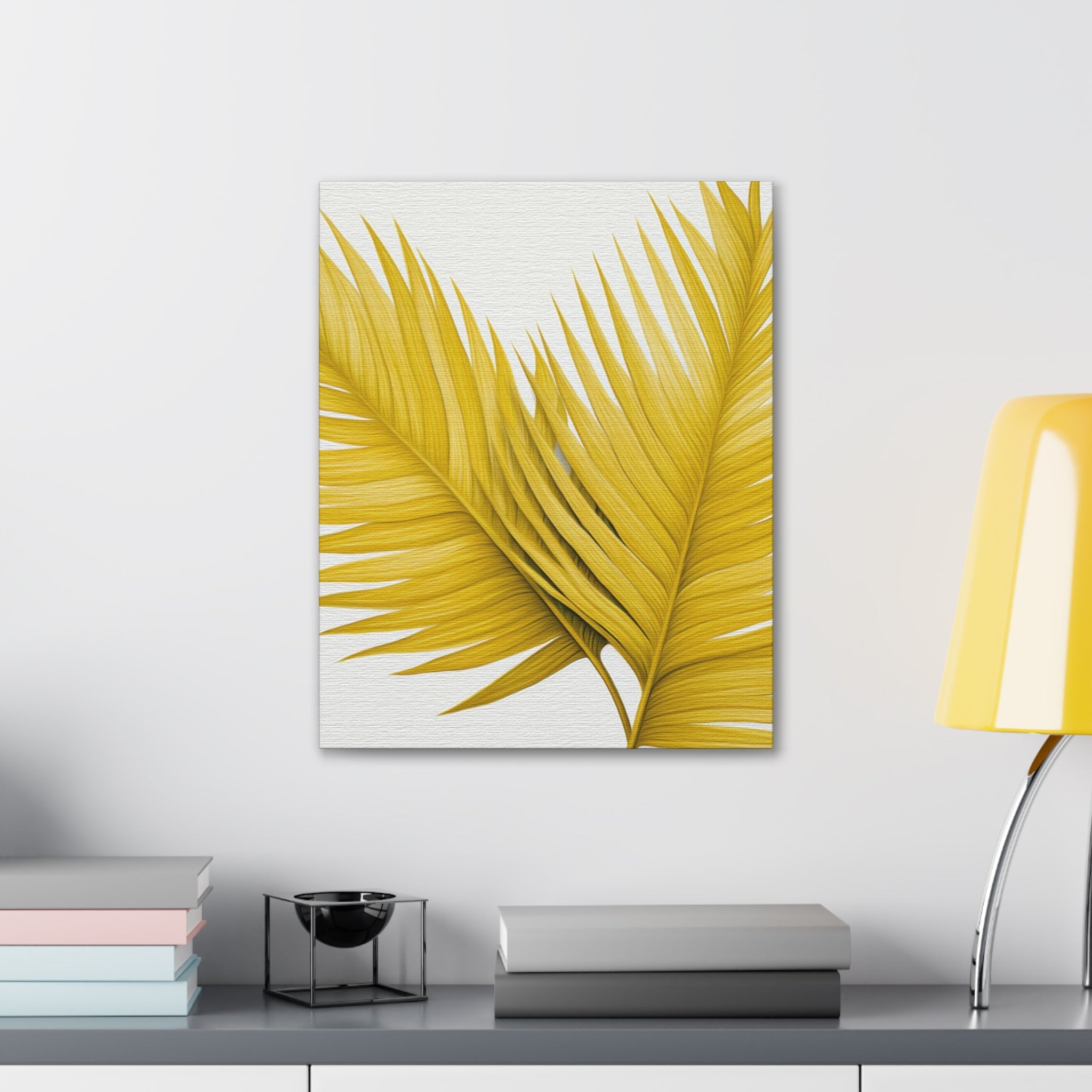 Wall Art Decor - Canvas Print Artwork - Yellow Palm Leaves