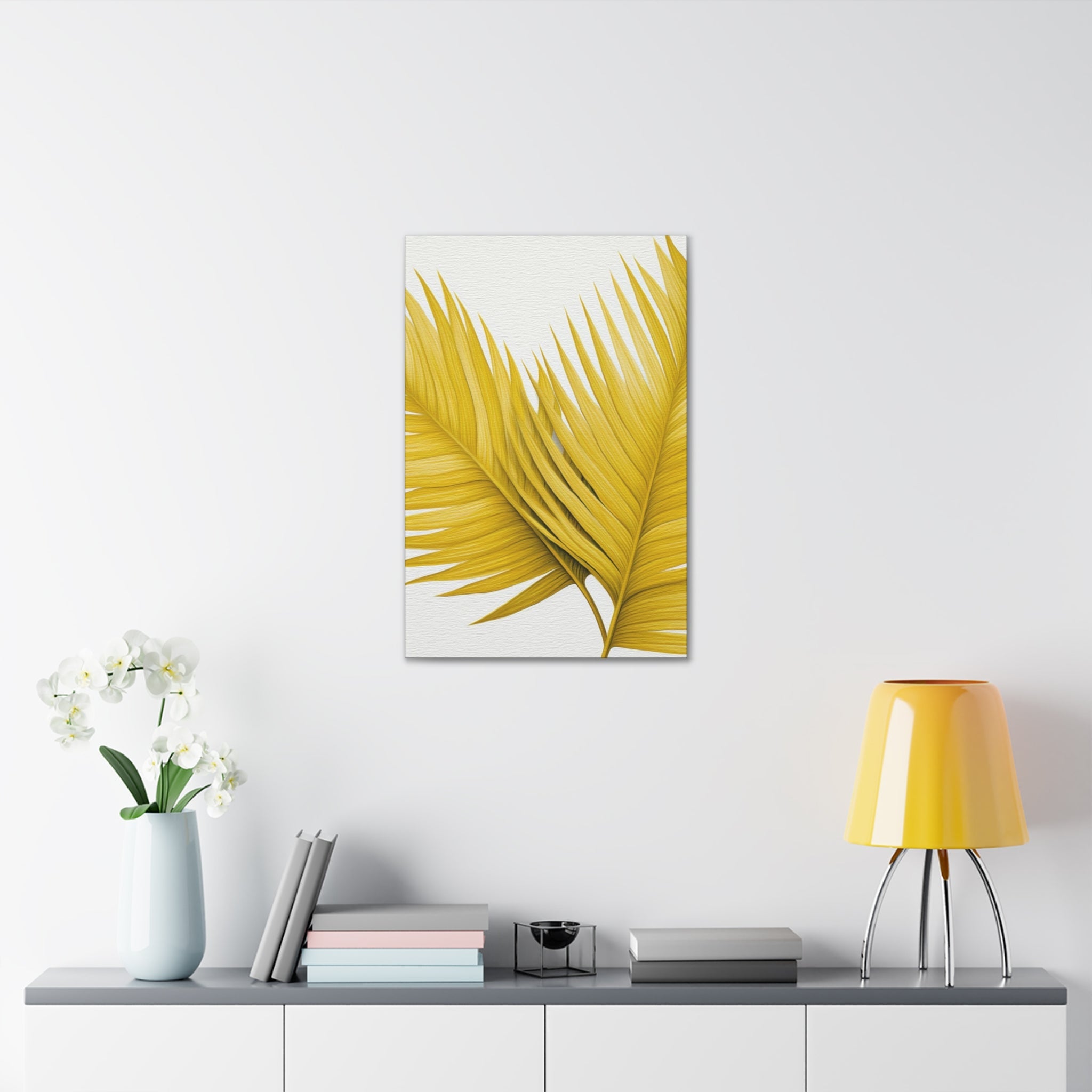 Wall Art Decor - Canvas Print Artwork - Yellow Palm Leaves
