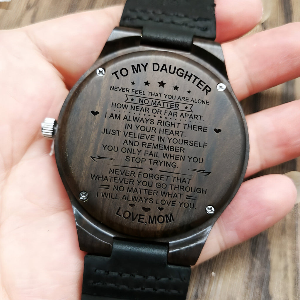 Custom Engraved Wooden Watch – Personalized Gift for Him
