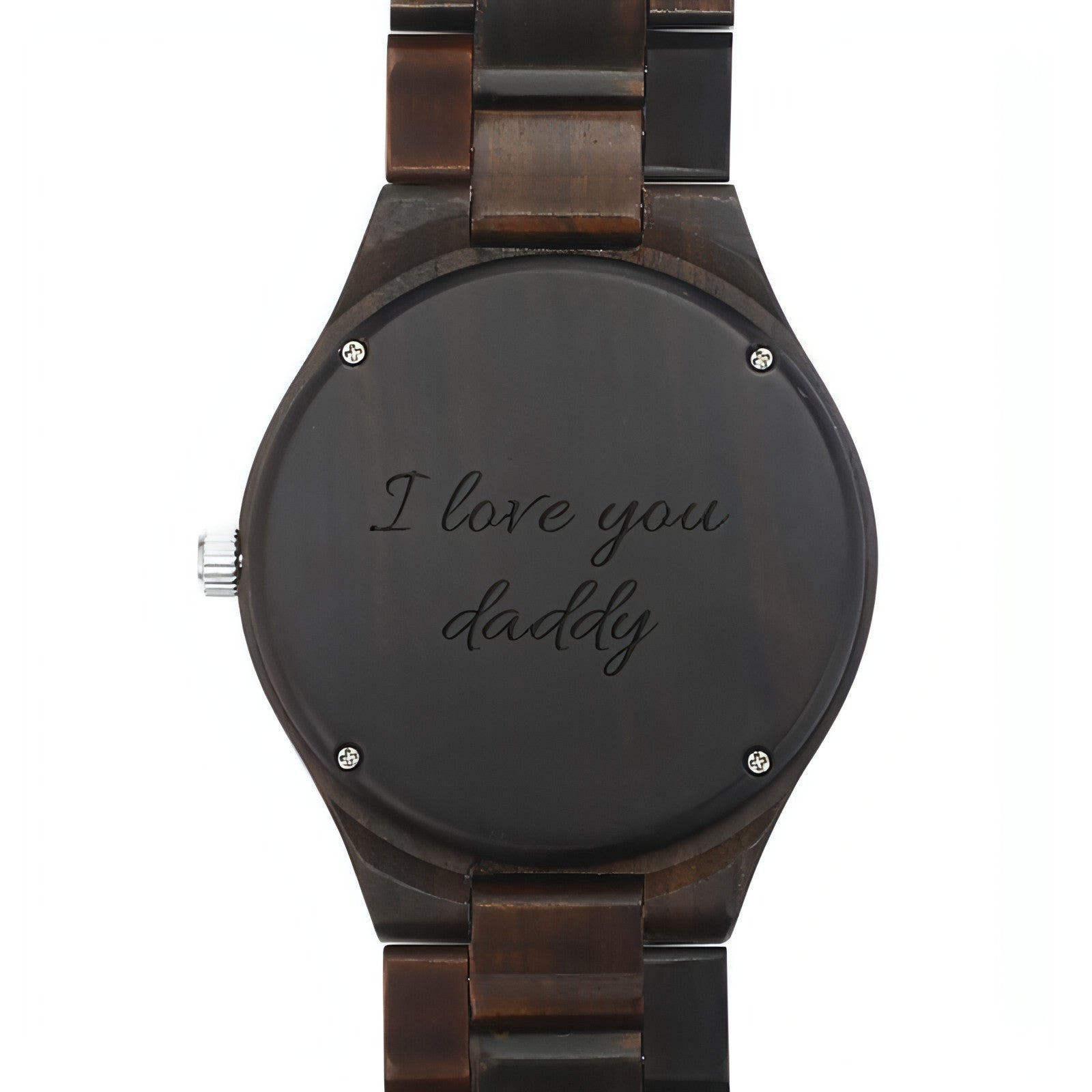 Men’s Engraved Wooden Photo Watch – 45mm with Wooden Strap