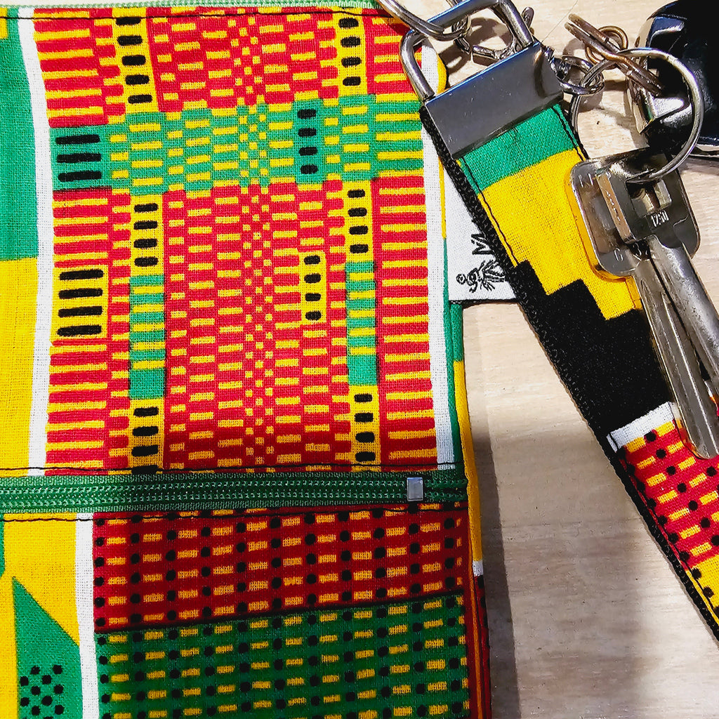 Handmade Phone Bag and Keyfob Set  | African Ankara Print Fabric |