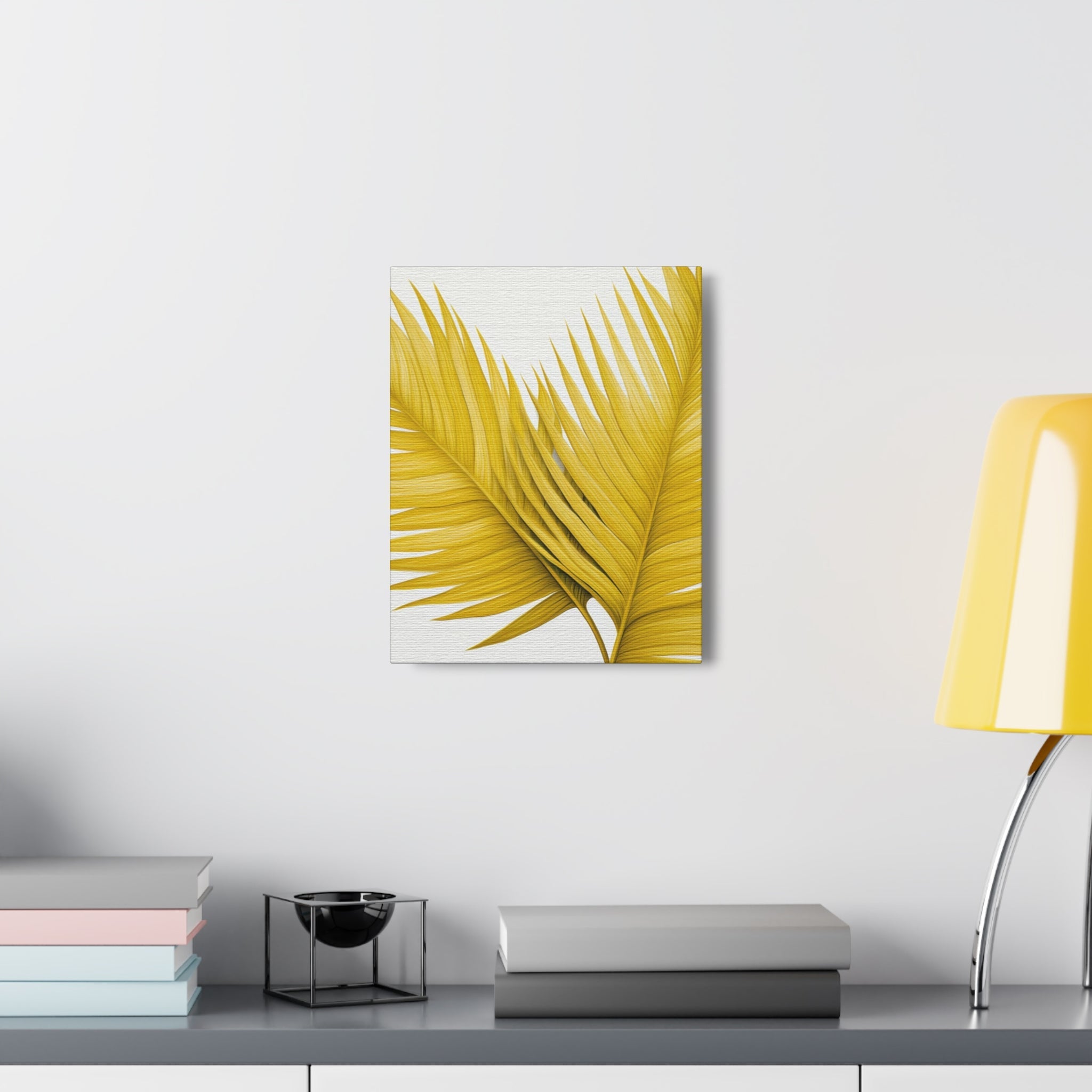 Wall Art Decor - Canvas Print Artwork - Yellow Palm Leaves