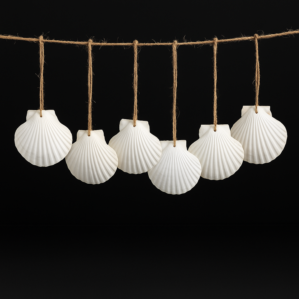 16PCS Natural Sea Shells Scallop Shells With Rope for home decor