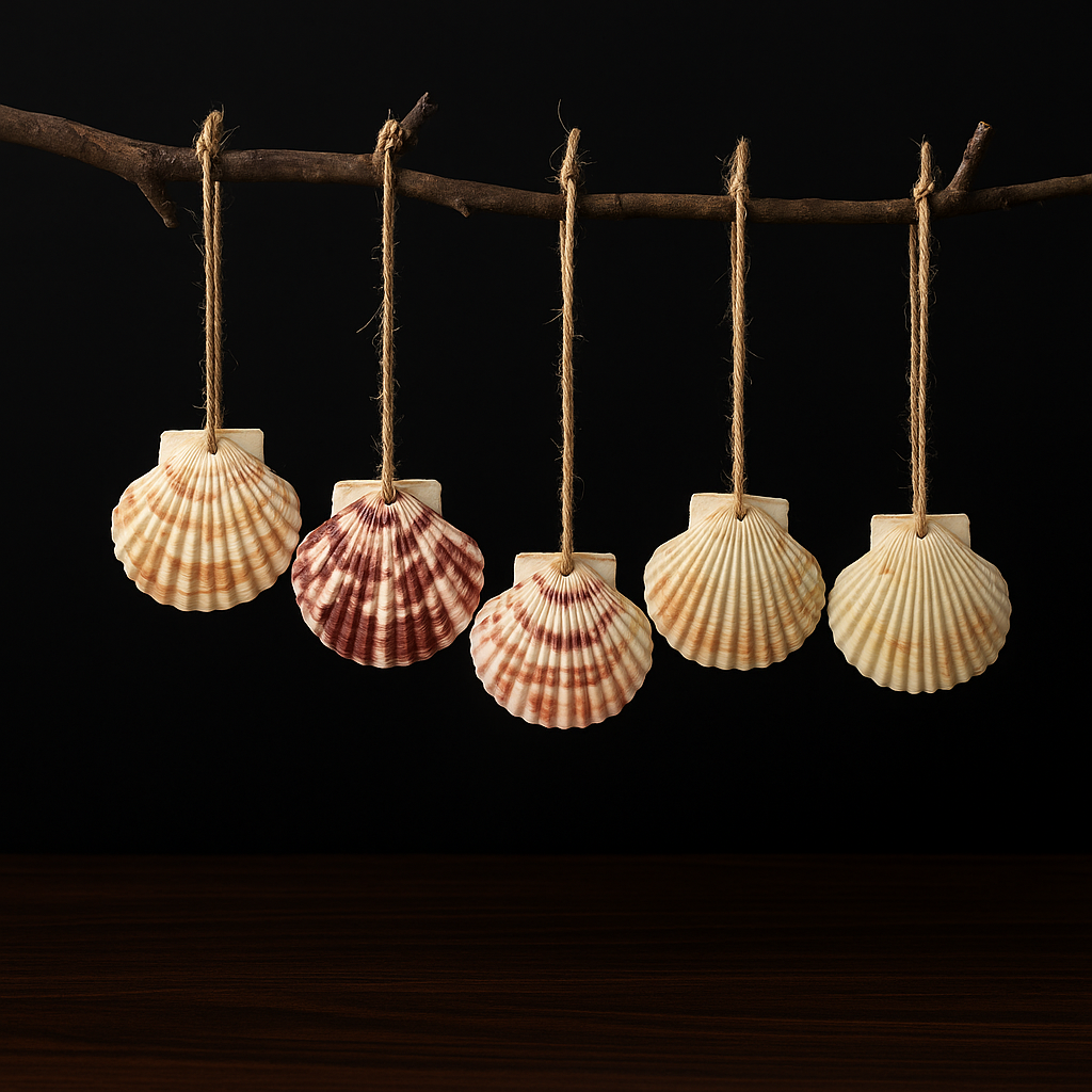 30PCS Natural Sea Shells Scallop Shells With Rope for Home Decor
