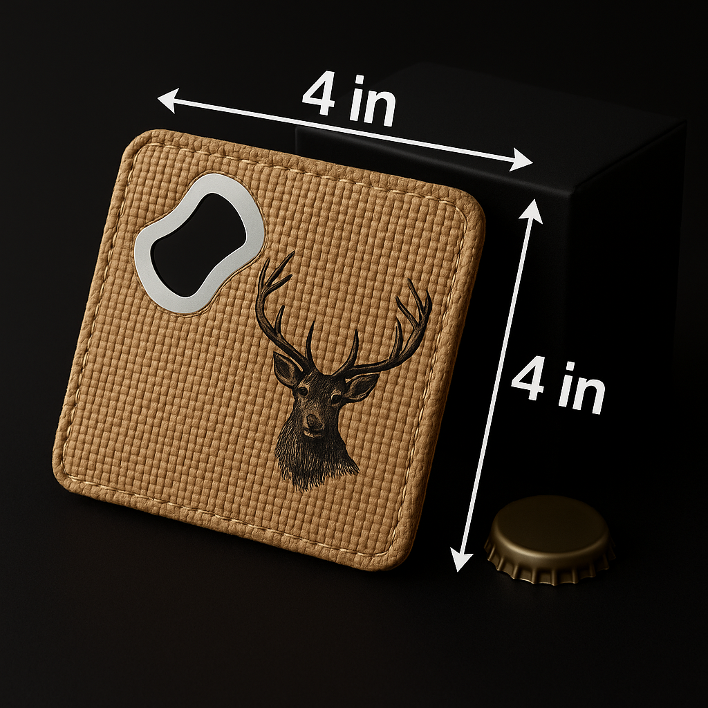 Sublimate Burlap Bottle Opener and Coaster with Customize