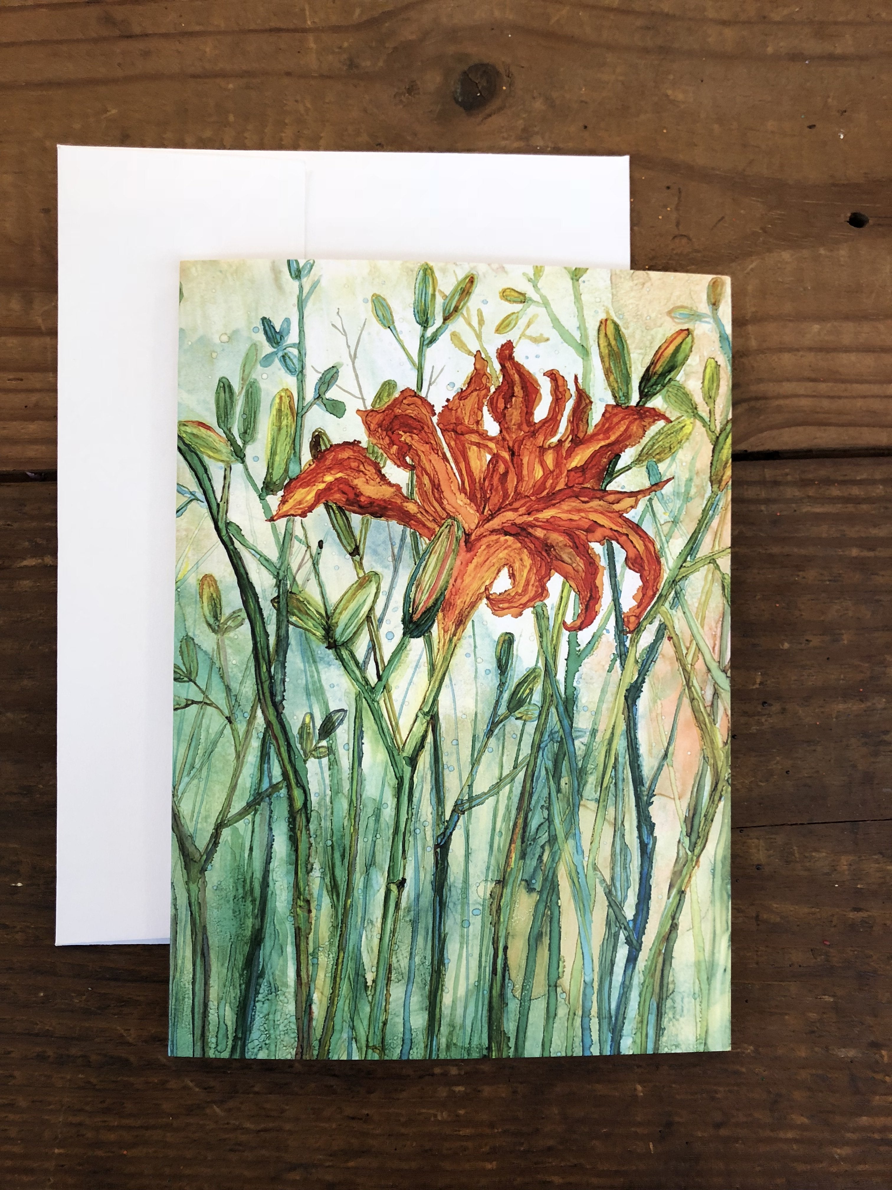 Box Set of 6 Greeting Cards: Cards, Thistles, Daylily, Rose, Magnolia,