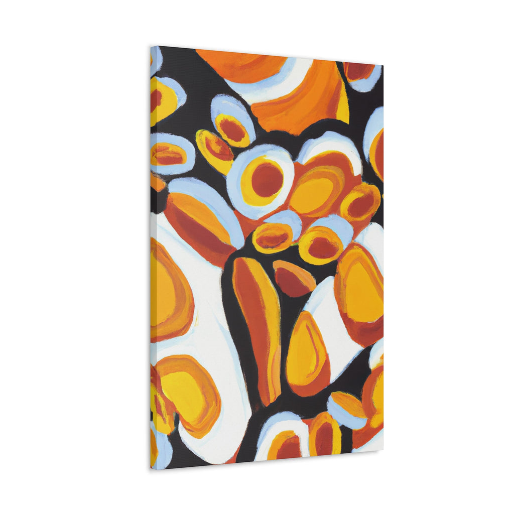 Wall Art Decor - Canvas Print Artwork - Orange Black White Geometric