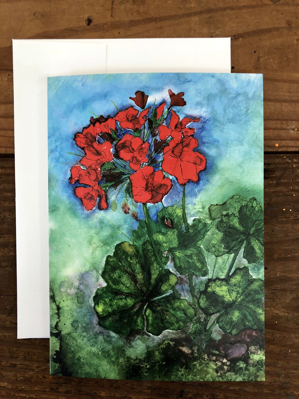 Geraniums : Greeting Card