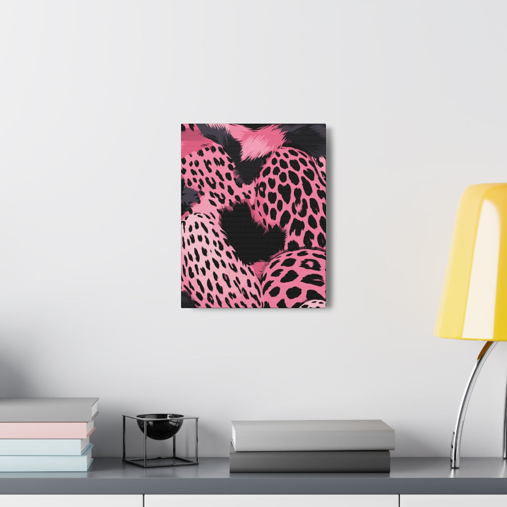 Wall Art Decor - Canvas Print Artwork - Pink and Black Leopard Spots