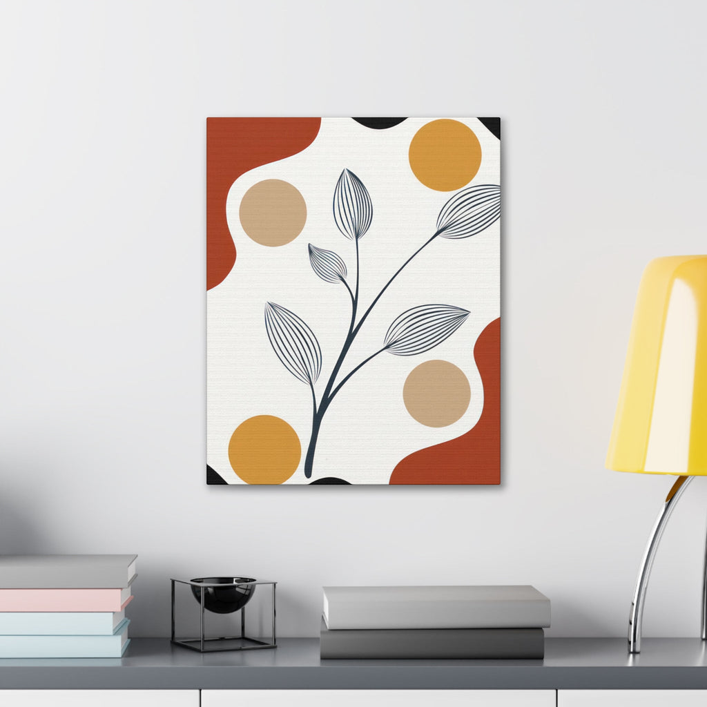 Wall Art Decor - Canvas Print Artwork - Floral Line Art Design