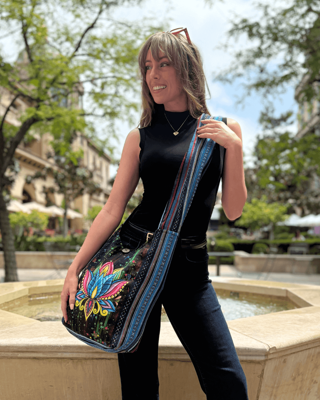 Kathmandu Collection Lotus Handmade Hobo Bag