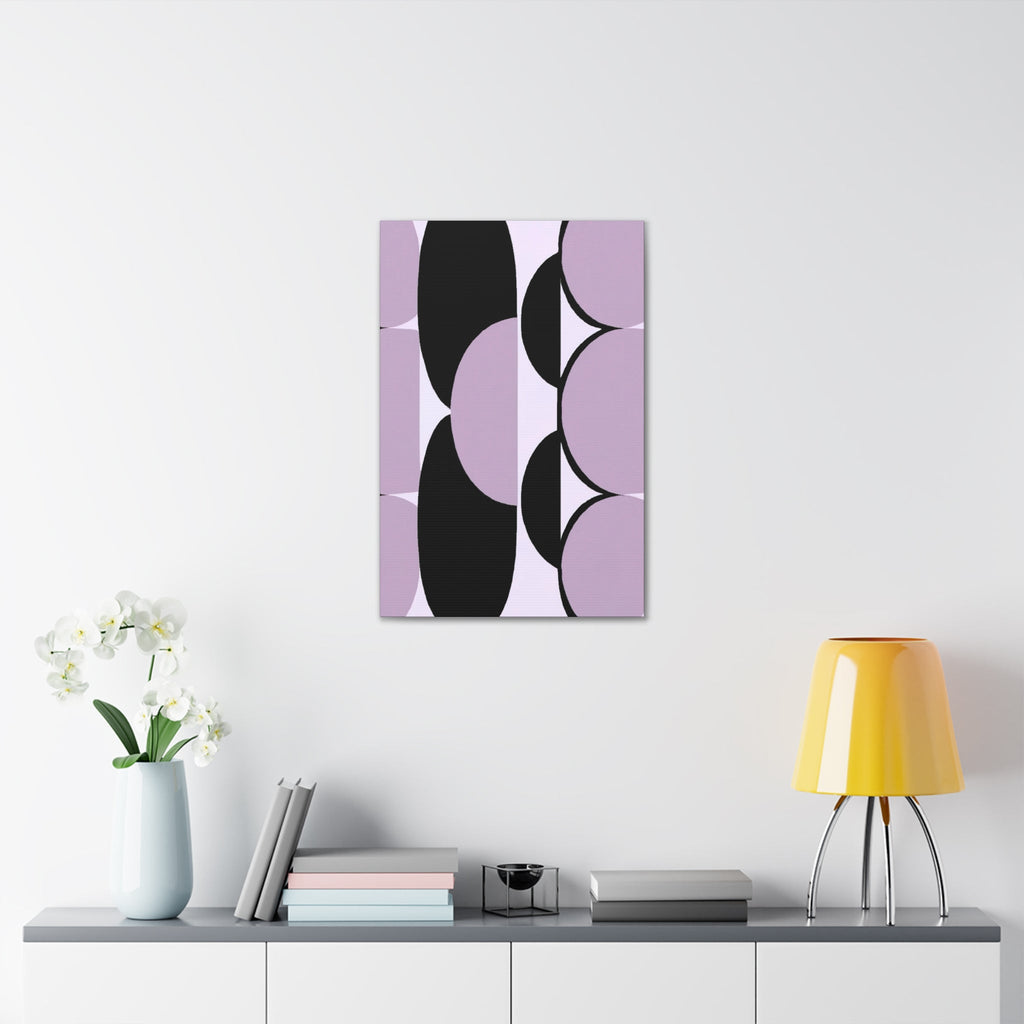 Wall Art Decor - Canvas Print Artwork - Geometric Lavender and Black