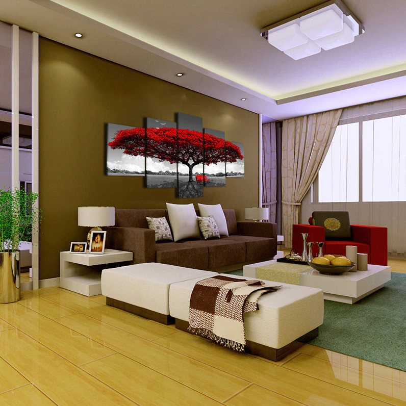 5Pcs Canvas Print Paintings Landscape Pictures Wall Art Modern Living