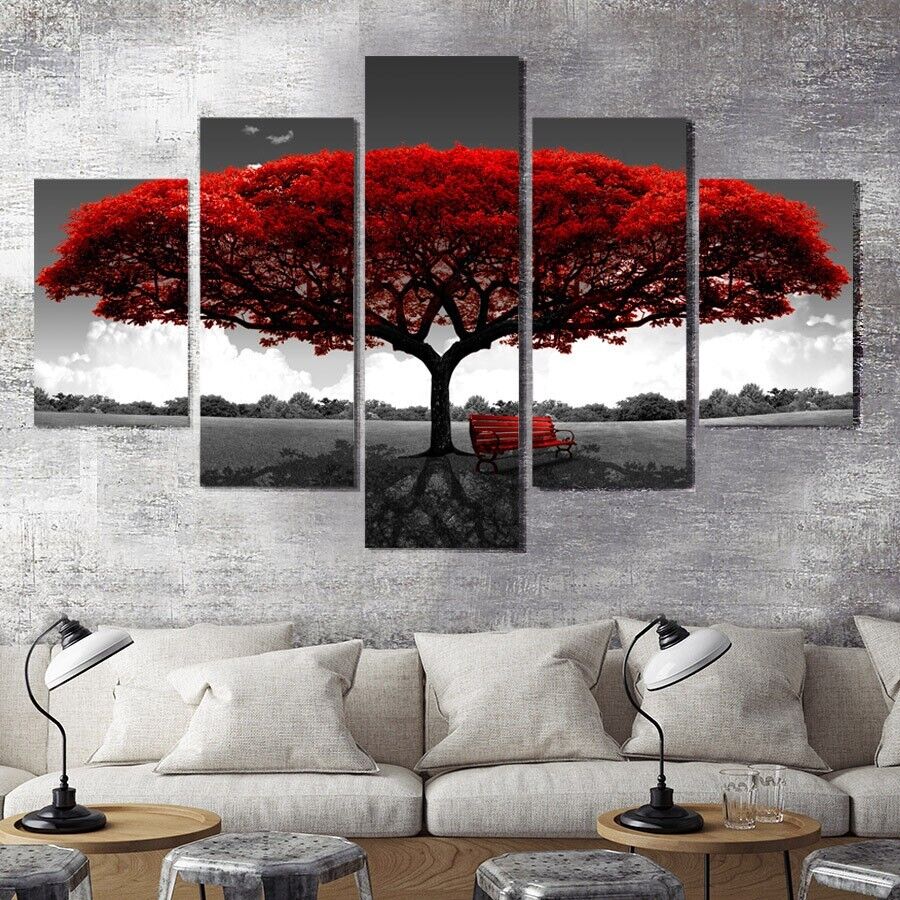 5Pcs Canvas Print Paintings Landscape Pictures Wall Art Modern Living