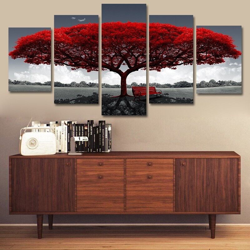 5Pcs Canvas Print Paintings Landscape Pictures Wall Art Modern Living