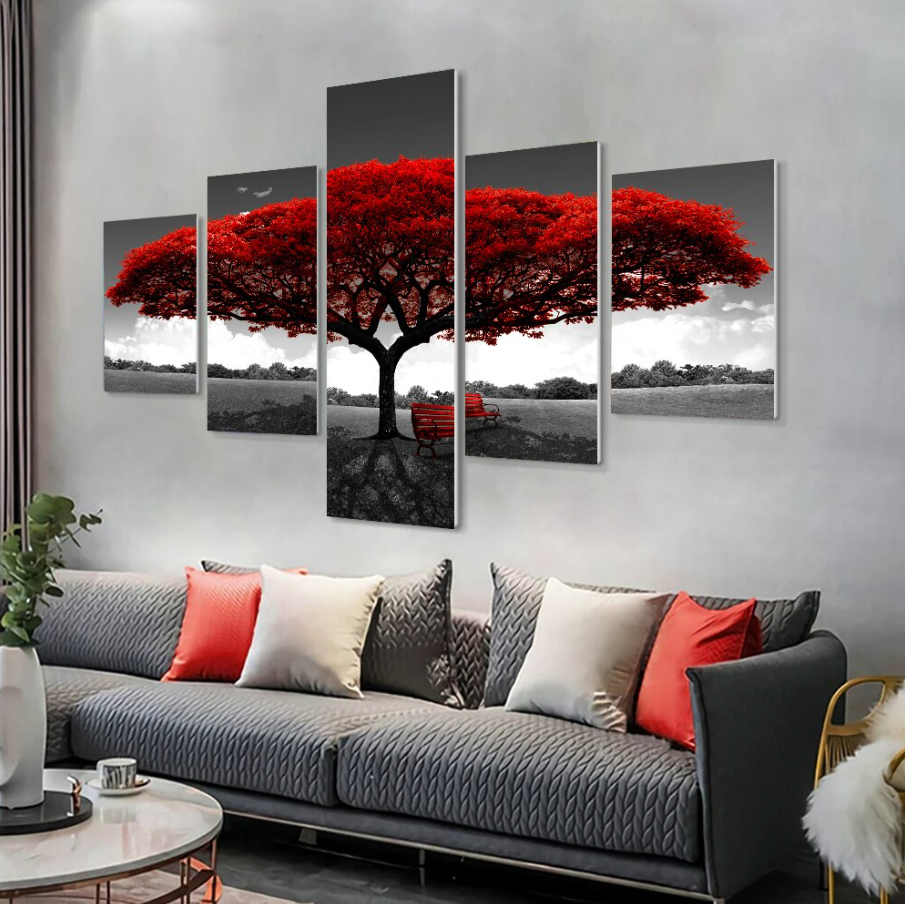 5Pcs Canvas Print Paintings Landscape Pictures Wall Art Modern Living