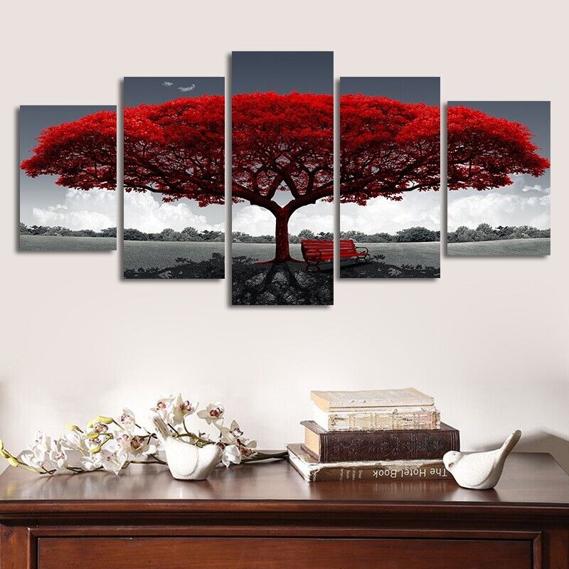 5Pcs Canvas Print Paintings Landscape Pictures Wall Art Modern Living