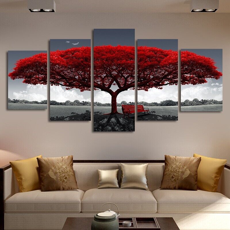 5Pcs Canvas Print Paintings Landscape Pictures Wall Art Modern Living