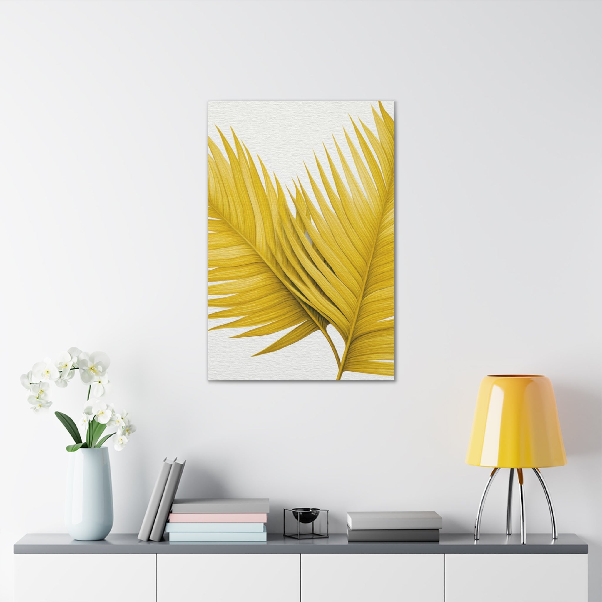 Wall Art Decor - Canvas Print Artwork - Yellow Palm Leaves