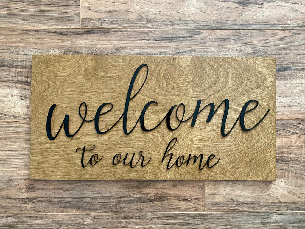 Laser Cut Wooden Welcome Sign