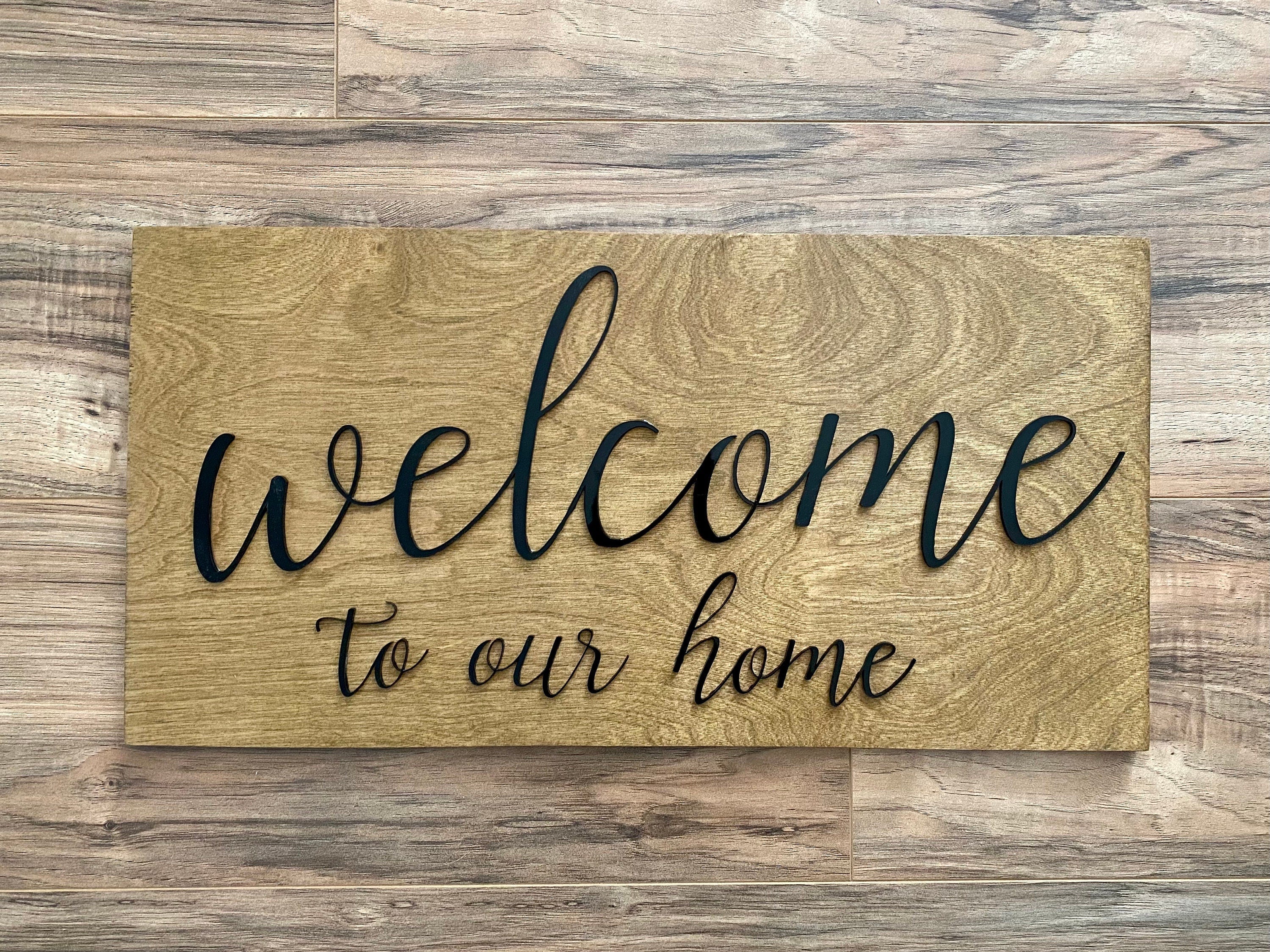 Laser Cut Wooden Welcome Sign