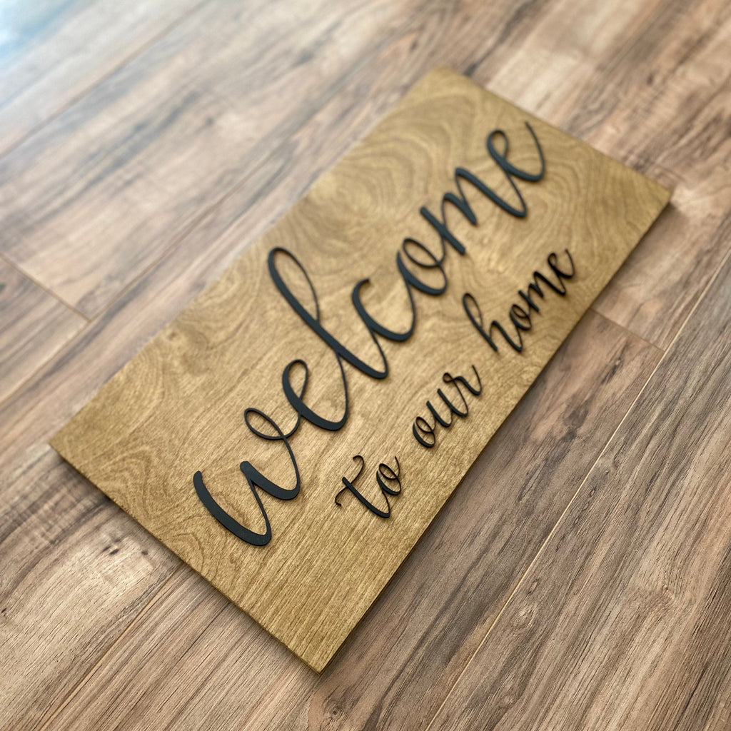 Laser Cut Wooden Welcome Sign