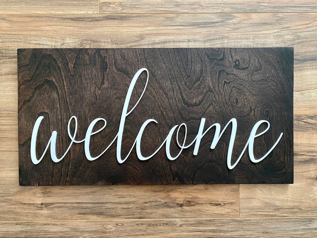 Laser Cut Wooden Welcome Sign