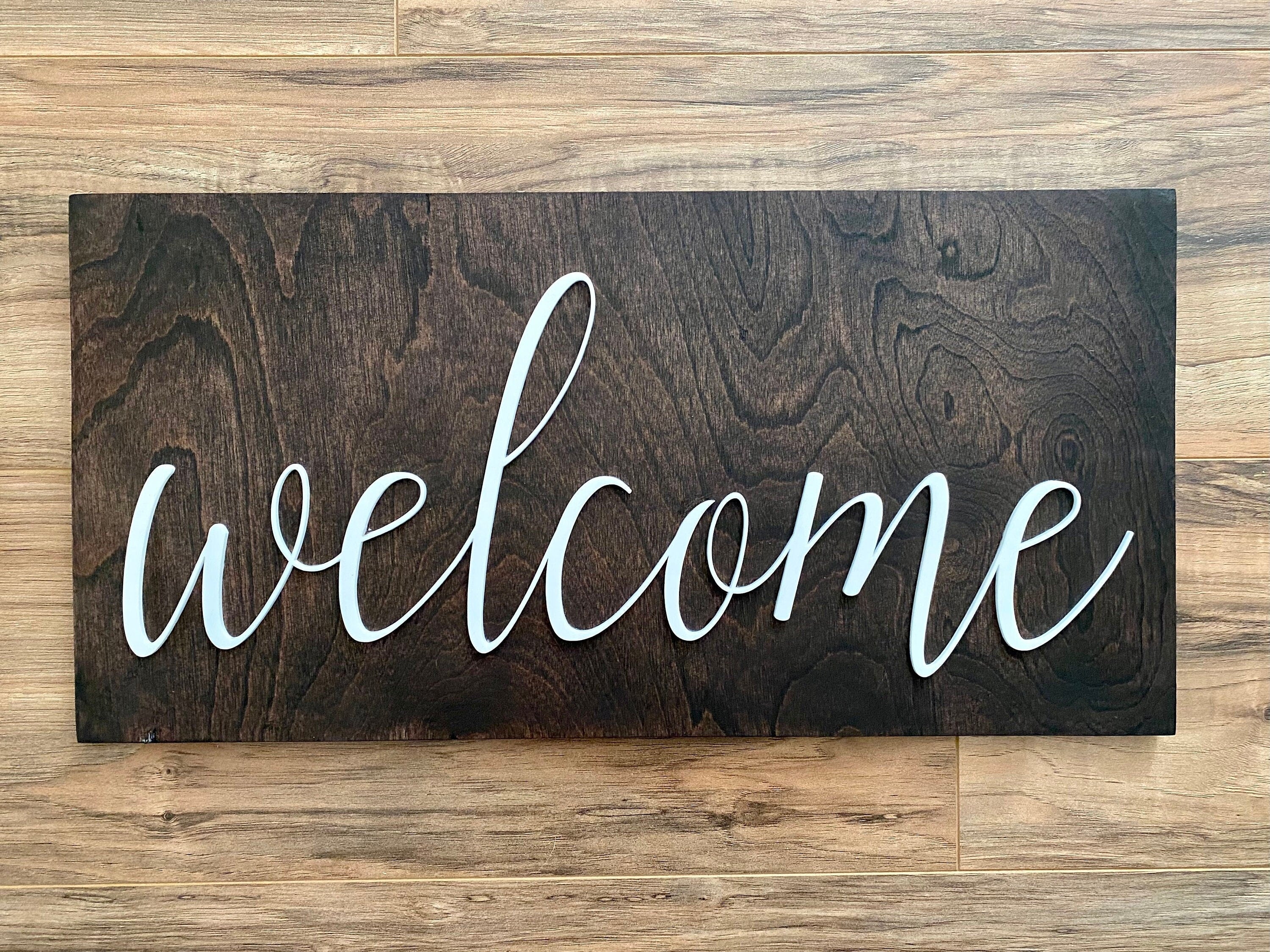 Laser Cut Wooden Welcome Sign