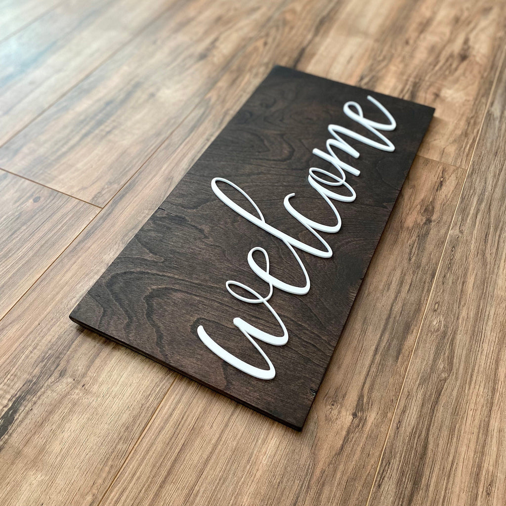 Laser Cut Wooden Welcome Sign