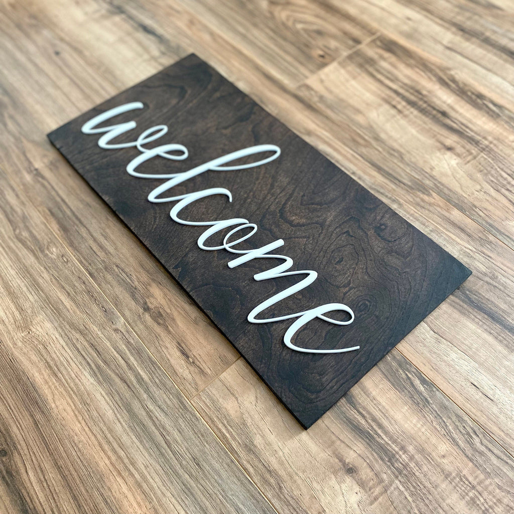 Laser Cut Wooden Welcome Sign
