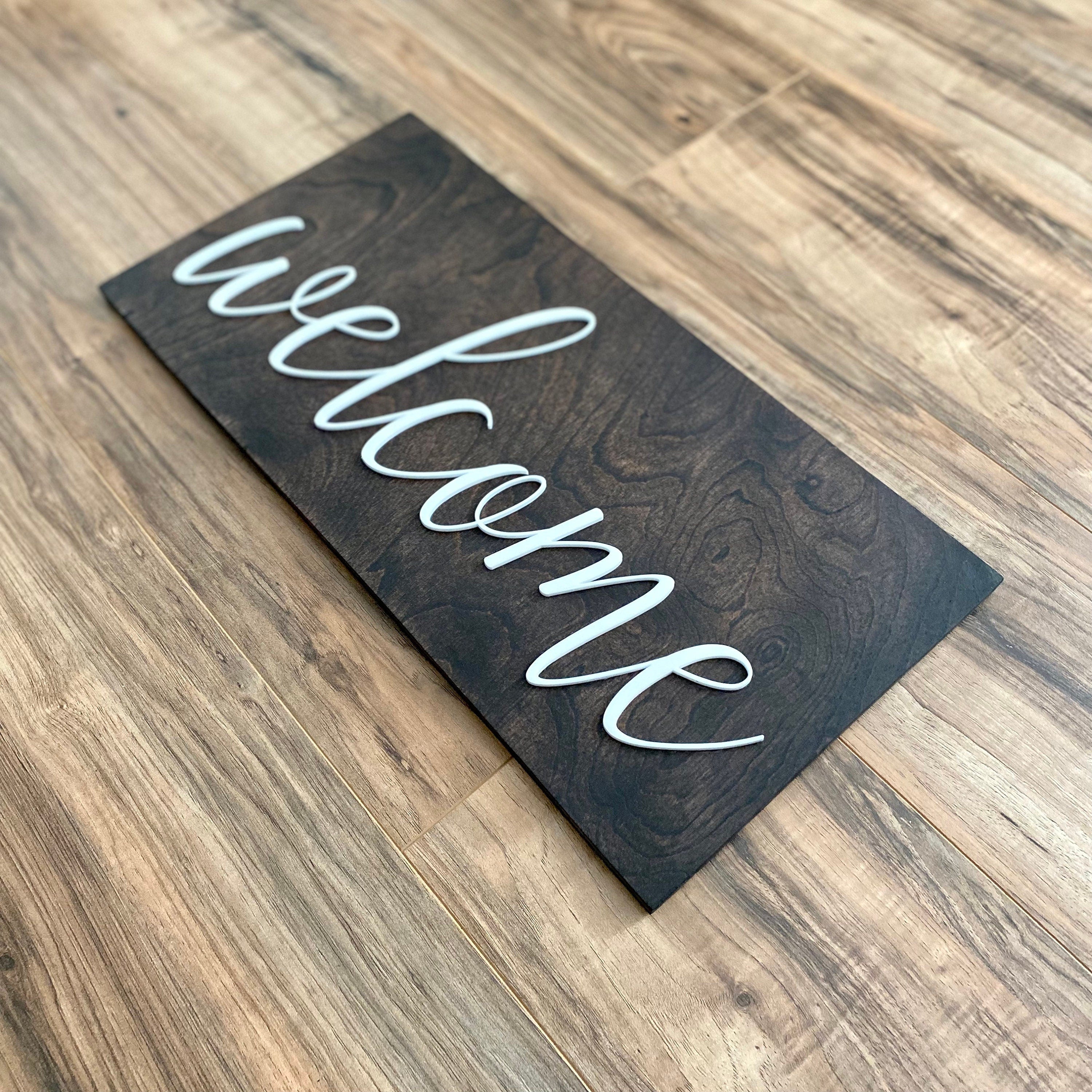 Laser Cut Wooden Welcome Sign
