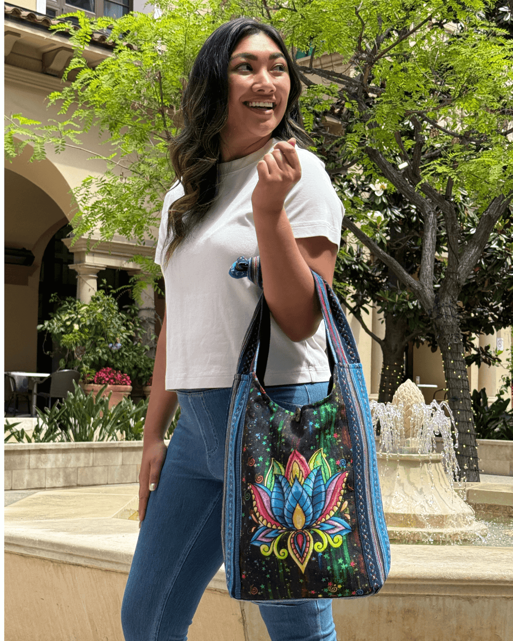 Kathmandu Collection Lotus Handmade Hobo Bag