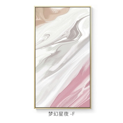 Abstract Color Mix Marble Pinky Canvas Painting