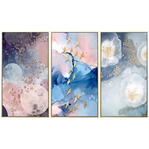 Abstract Color Mix Marble Pinky Canvas Painting