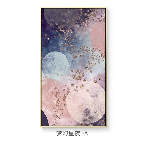 Abstract Color Mix Marble Pinky Canvas Painting