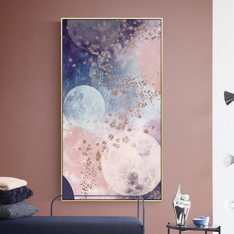 Abstract Color Mix Marble Pinky Canvas Painting