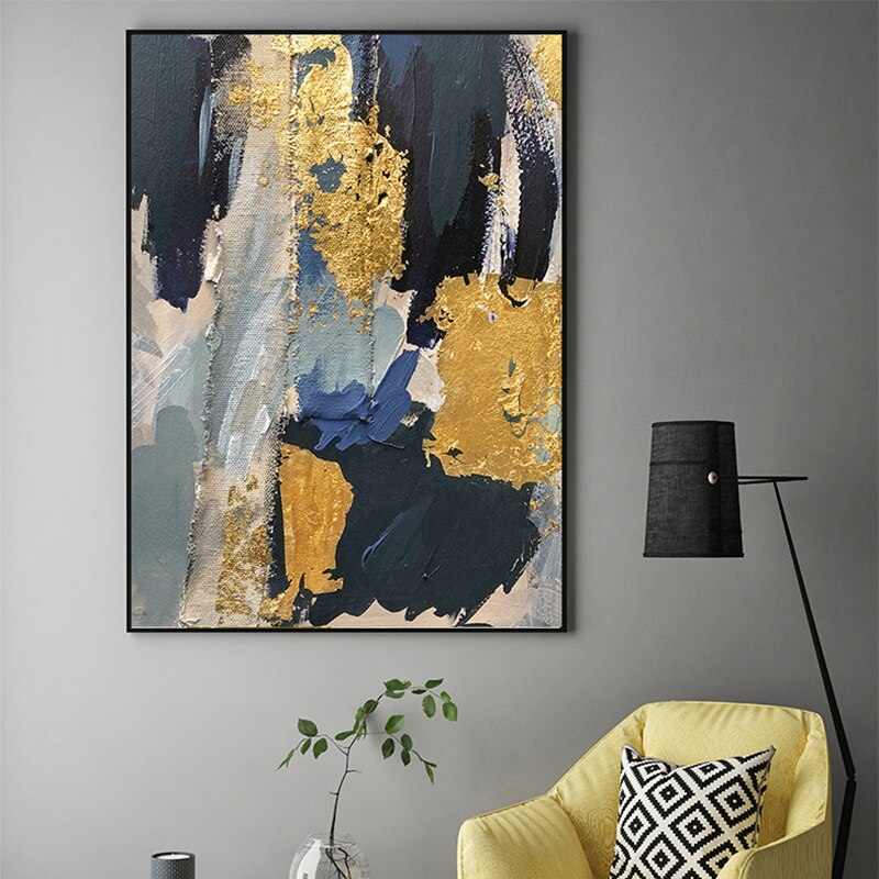 Abstract Young Golden Canvas Painting