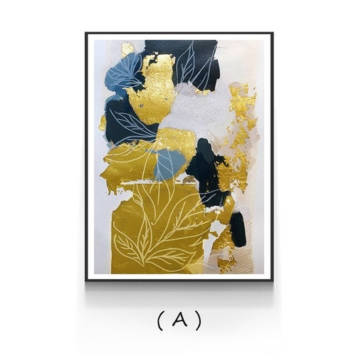 Abstract Young Golden Canvas Painting