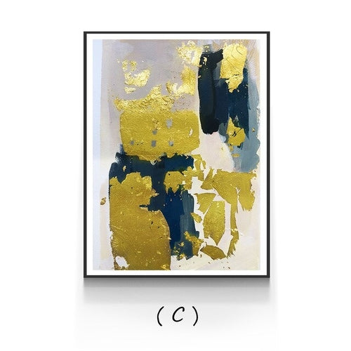 Abstract Young Golden Canvas Painting