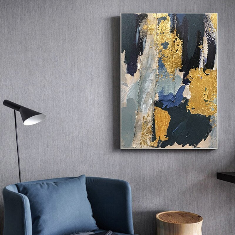 Abstract Young Golden Canvas Painting