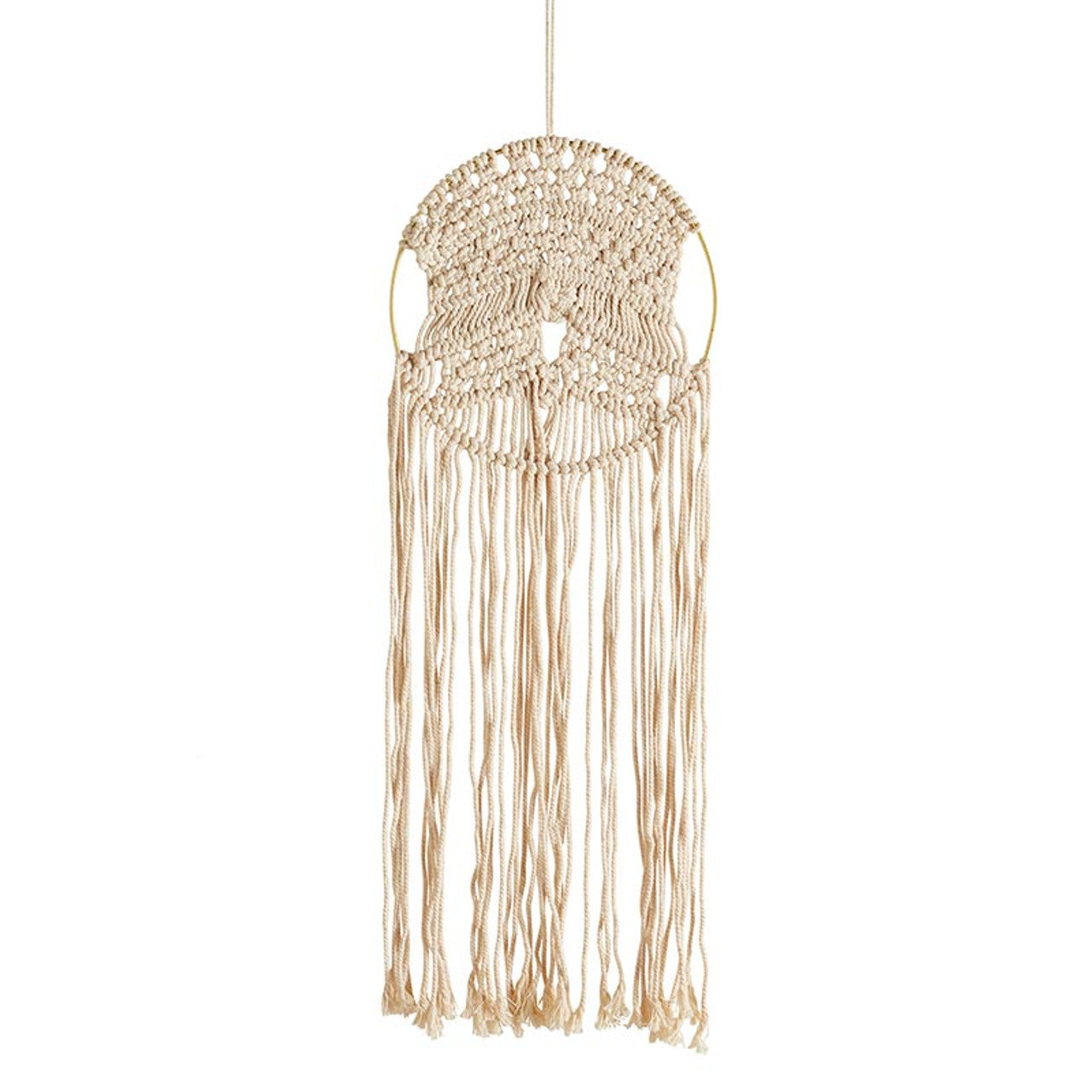 Round Hoop Macrame Bohemian Decor | Decorative Macrame Wall Hanging |