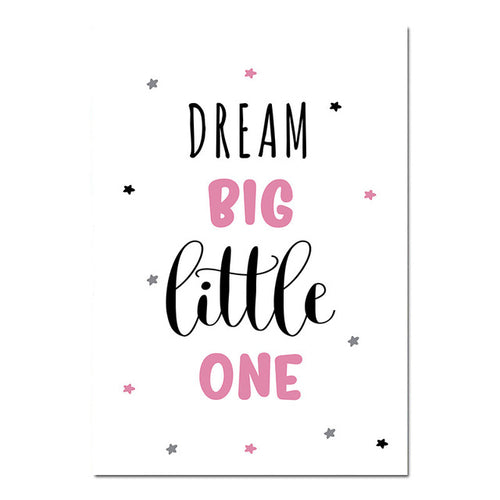 Cartoon Moon Canvas Art Poster Nursery Quotes