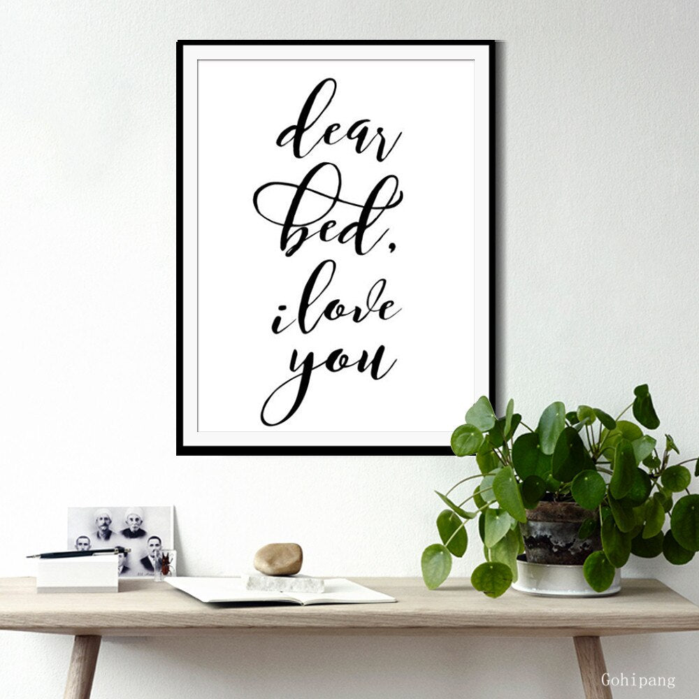 Dear Bed I Love You Typography Posters And Prints