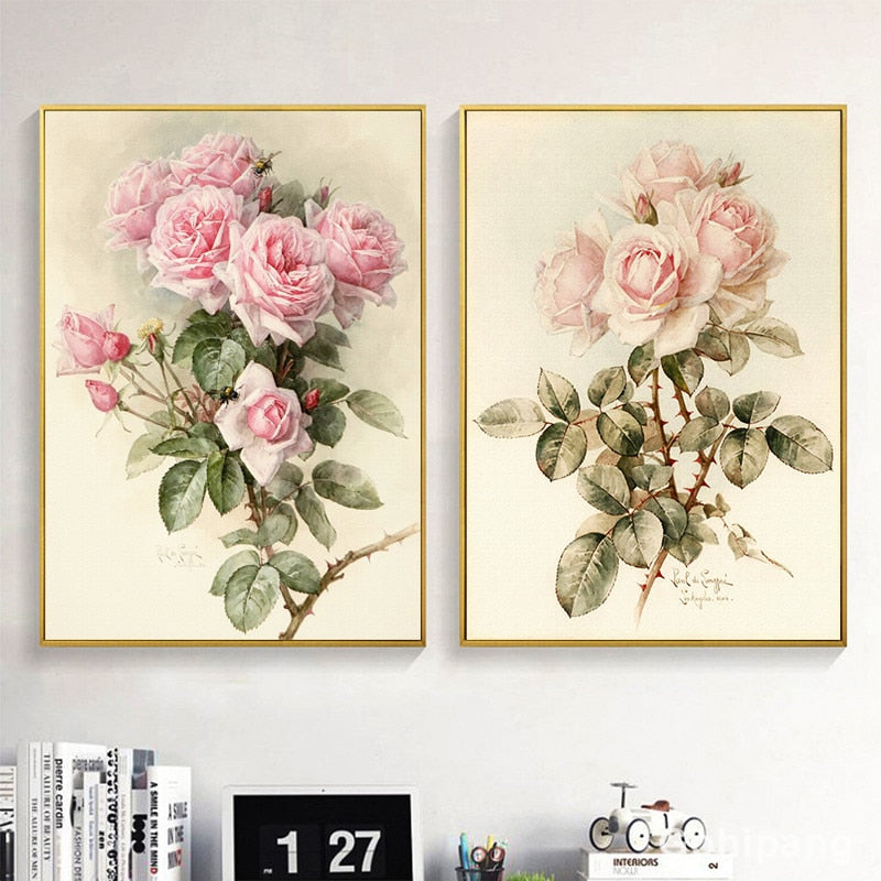European Retro Flower Posters Print Home